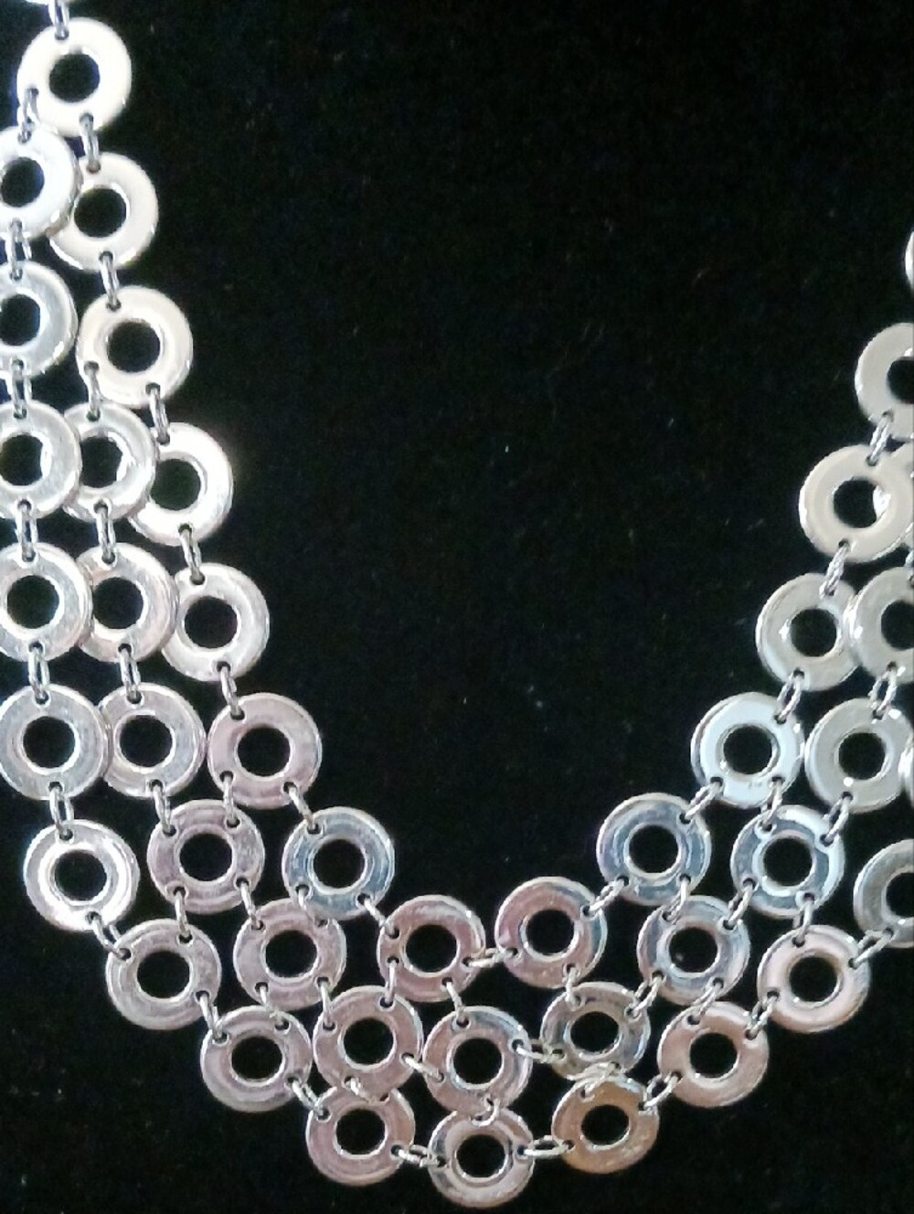 Silver Multi-Ring Statement Necklace - Women Jewelry - Picture 2 of 8